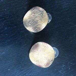 Patterned gold-tone earrings